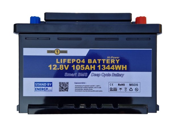 trakční baterie LiFePo4, 12V 105 Ah