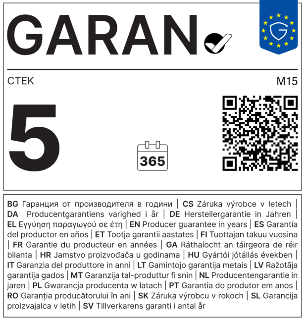 Nabíječ CTEK M15 12V/15A